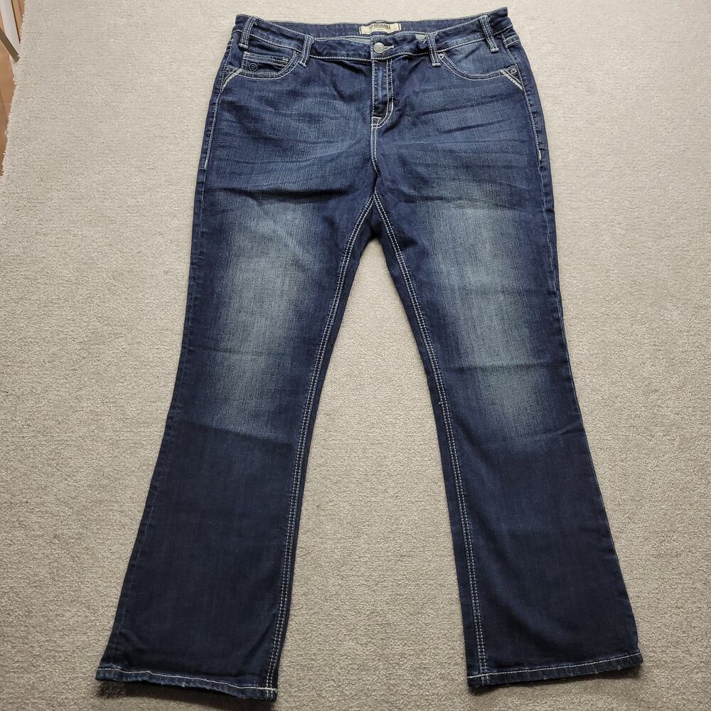 Rock & Roll Denim Womens 36x32 Riding Jeans Mid Rise Bootcut Stretch Western